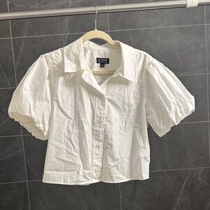 J. Crew Off-White Regenerative Cotton Blouse